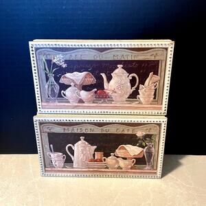 Rare Janett Kruskamp vintage Lot of 2 shadow box 3d wall art free standing wood